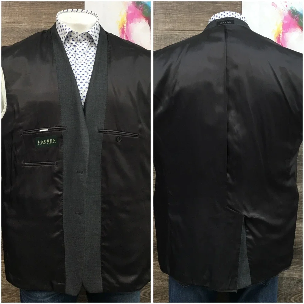 RALPH LAUREN Mens‎ Wool Blazer Sport Coat Casual Jacket Size 48R Classic Suit